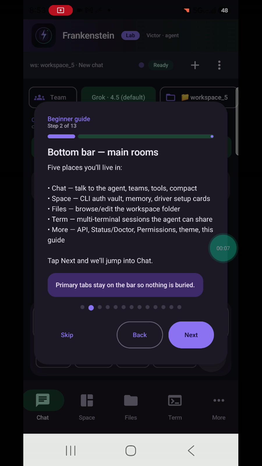 Step 2: Bottom bar