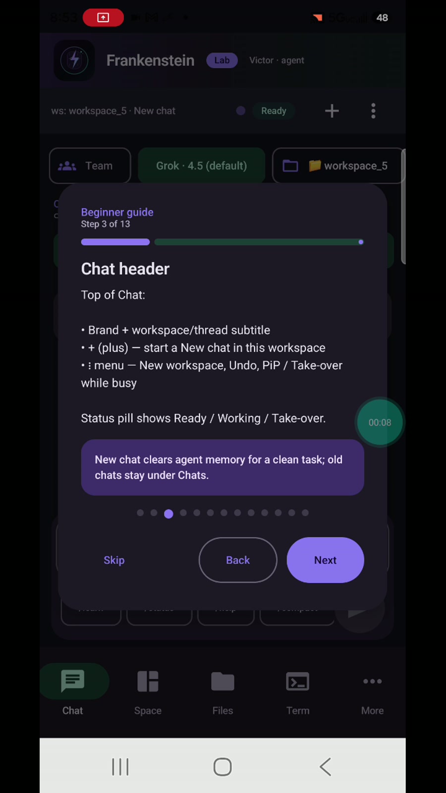Step 3: Chat header