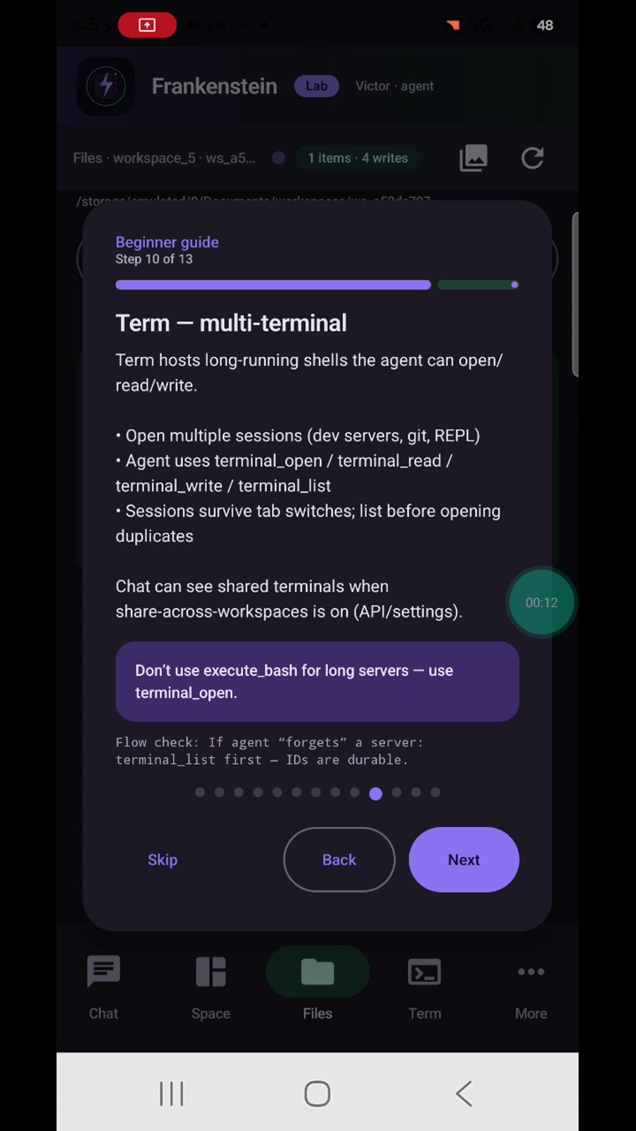 Step 10: Terminal