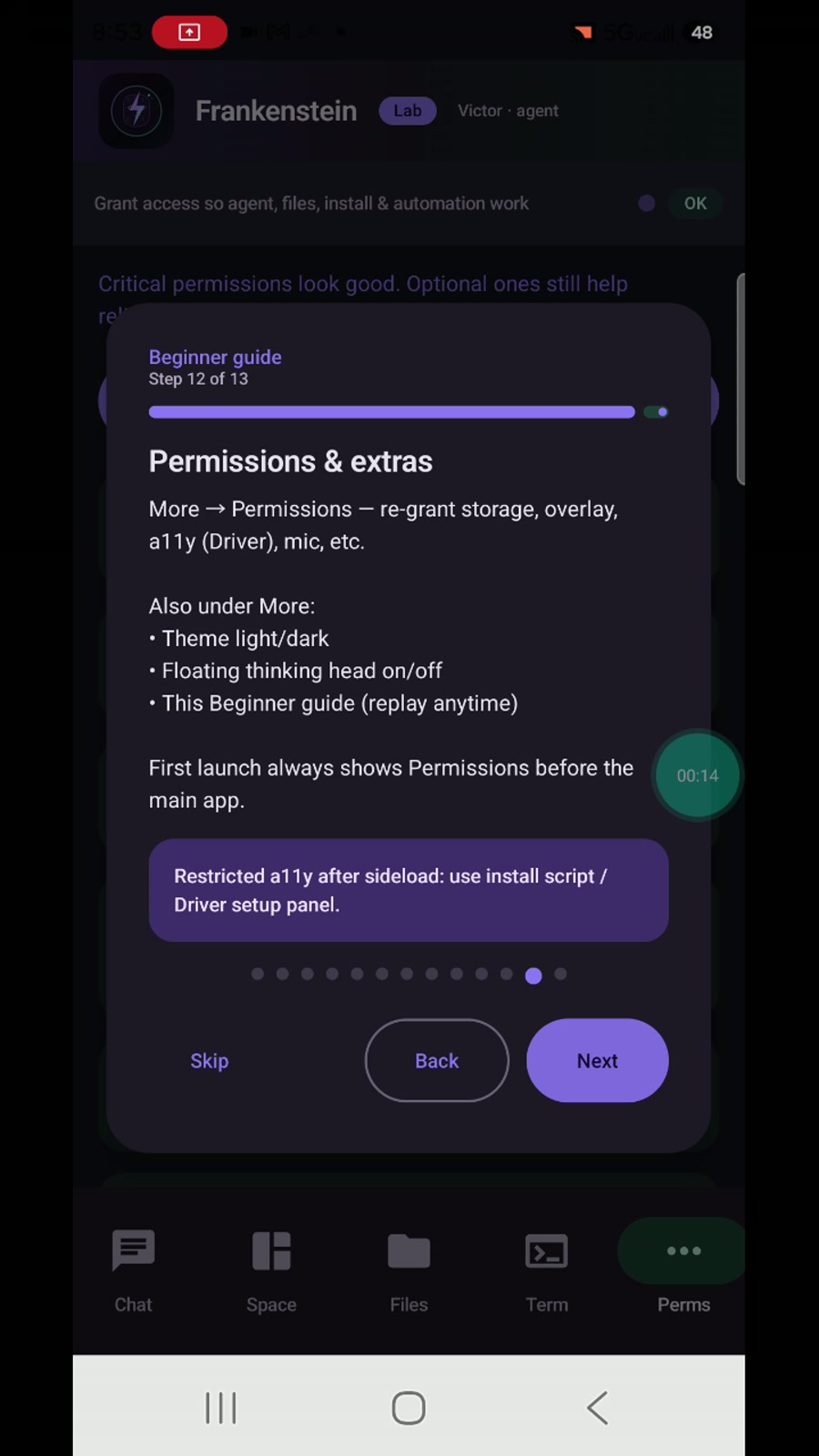 Step 12: Permissions
